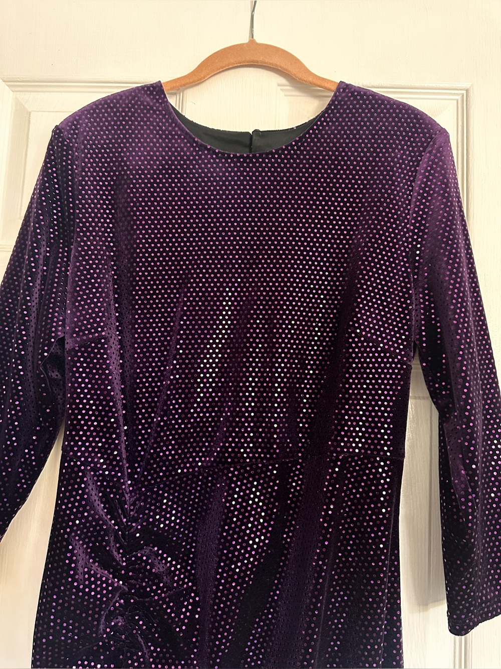ZARA Women’s Purple Velvet Sequin Long Sleeve Dress with open back